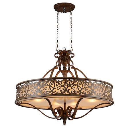 Cwi Lighting Nicole 6 Light Drum Shade Chandelier With Brushed Chocolate Finish 9807P39-6-116